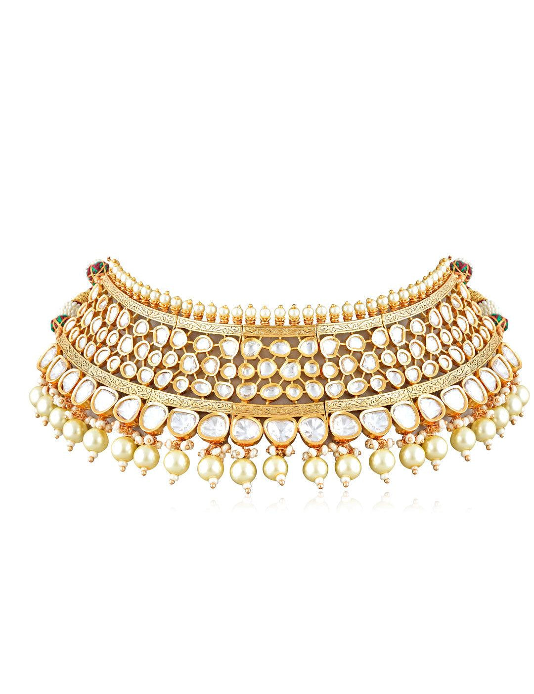 Kundan And Pearls Choker Set