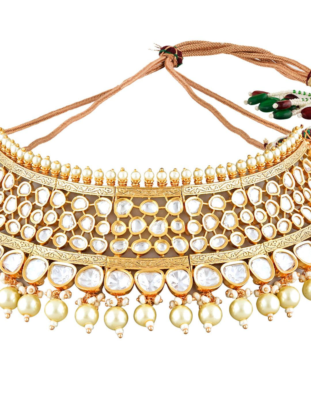 Kundan And Pearls Choker Set