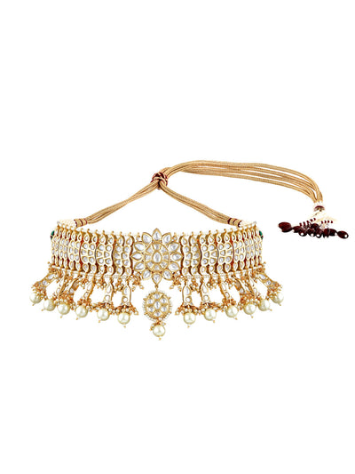 The Bridal Edit - Scales Of Kundan And Pearls Choker Set 