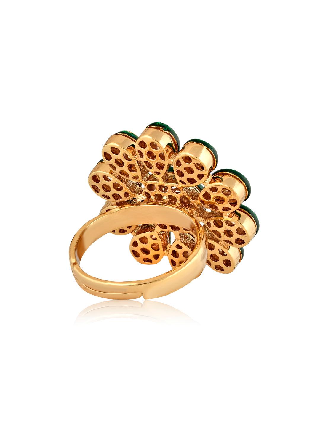 The Bridal Edit - Floral Uncut Kundan Ring 