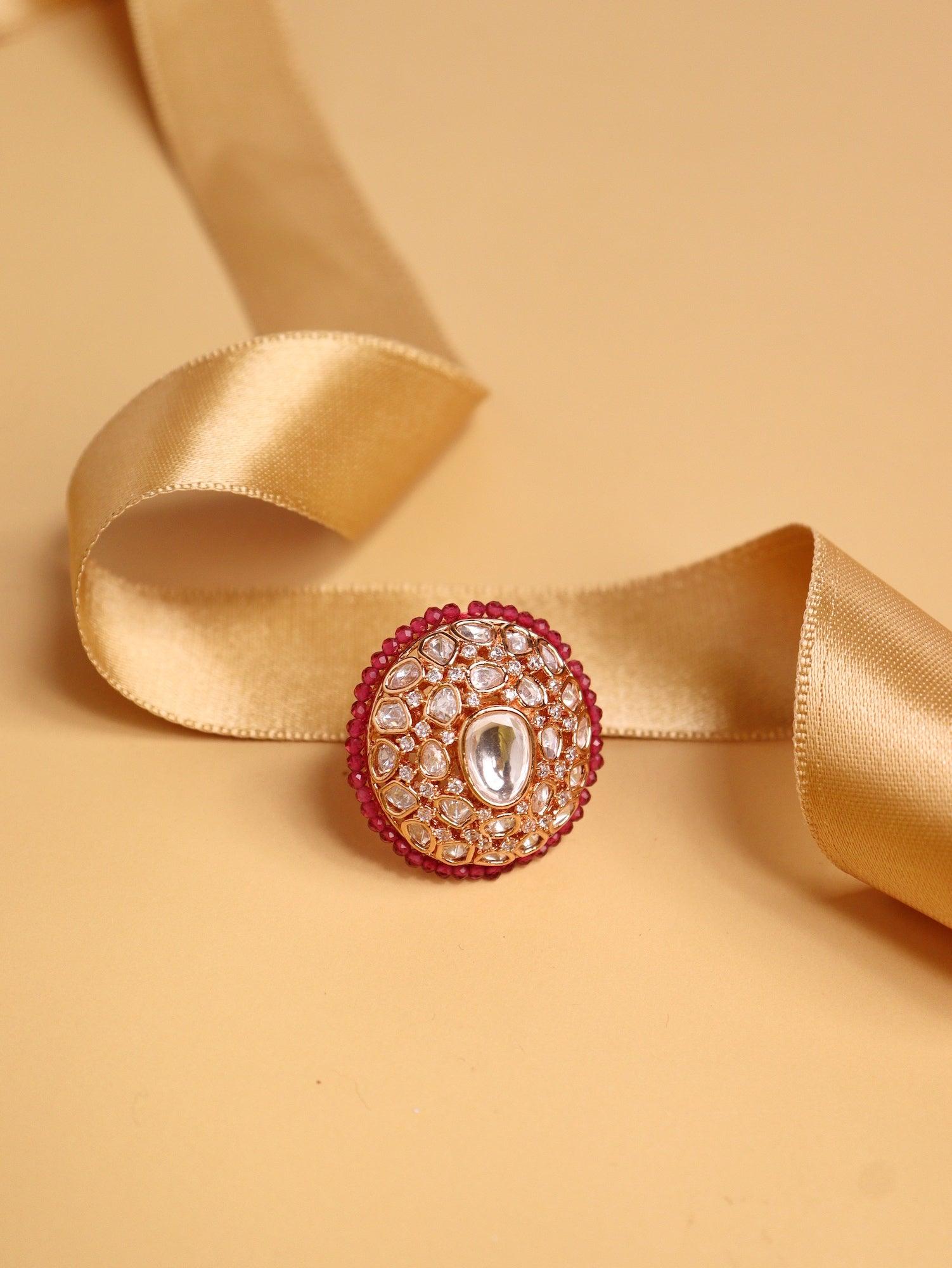  Meira Ruby Crystalline Kundan Ring