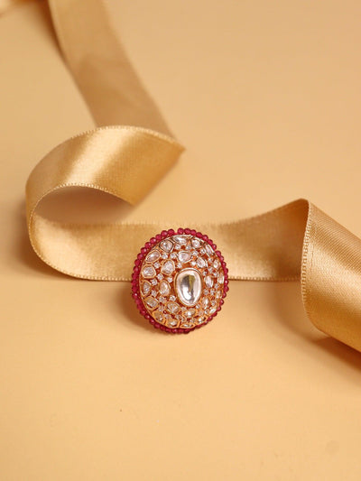 Meira Ruby Crystalline Kundan Ring 