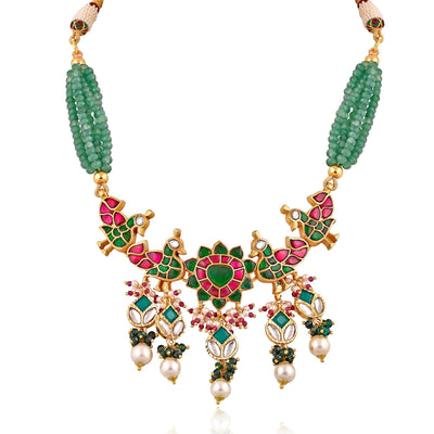 Meira Peacock Green Jadau Set 