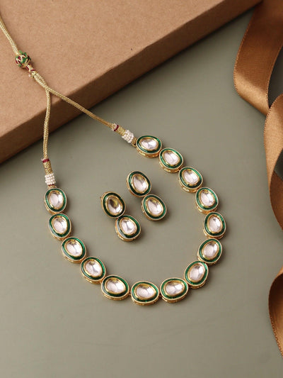  Meira Green Enamel Kundan String