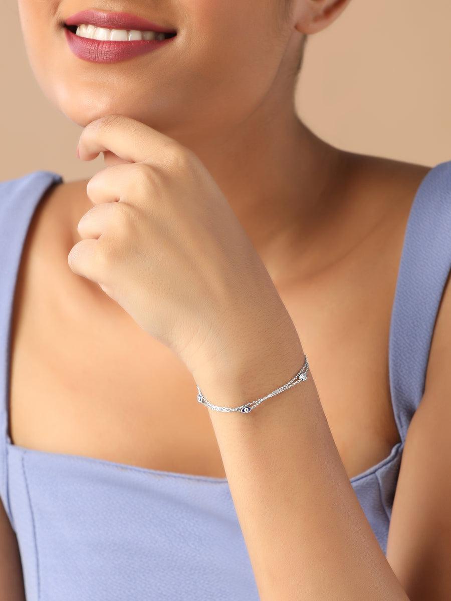 Women 925 Silver Evil Eye Bracelet
