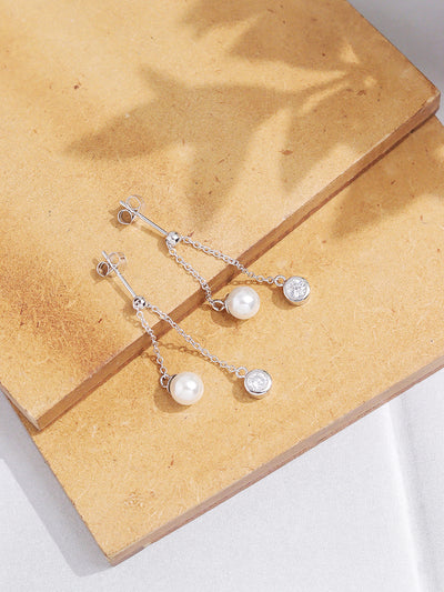 Silver Zirconia Shoulder Duster Drop Earring 