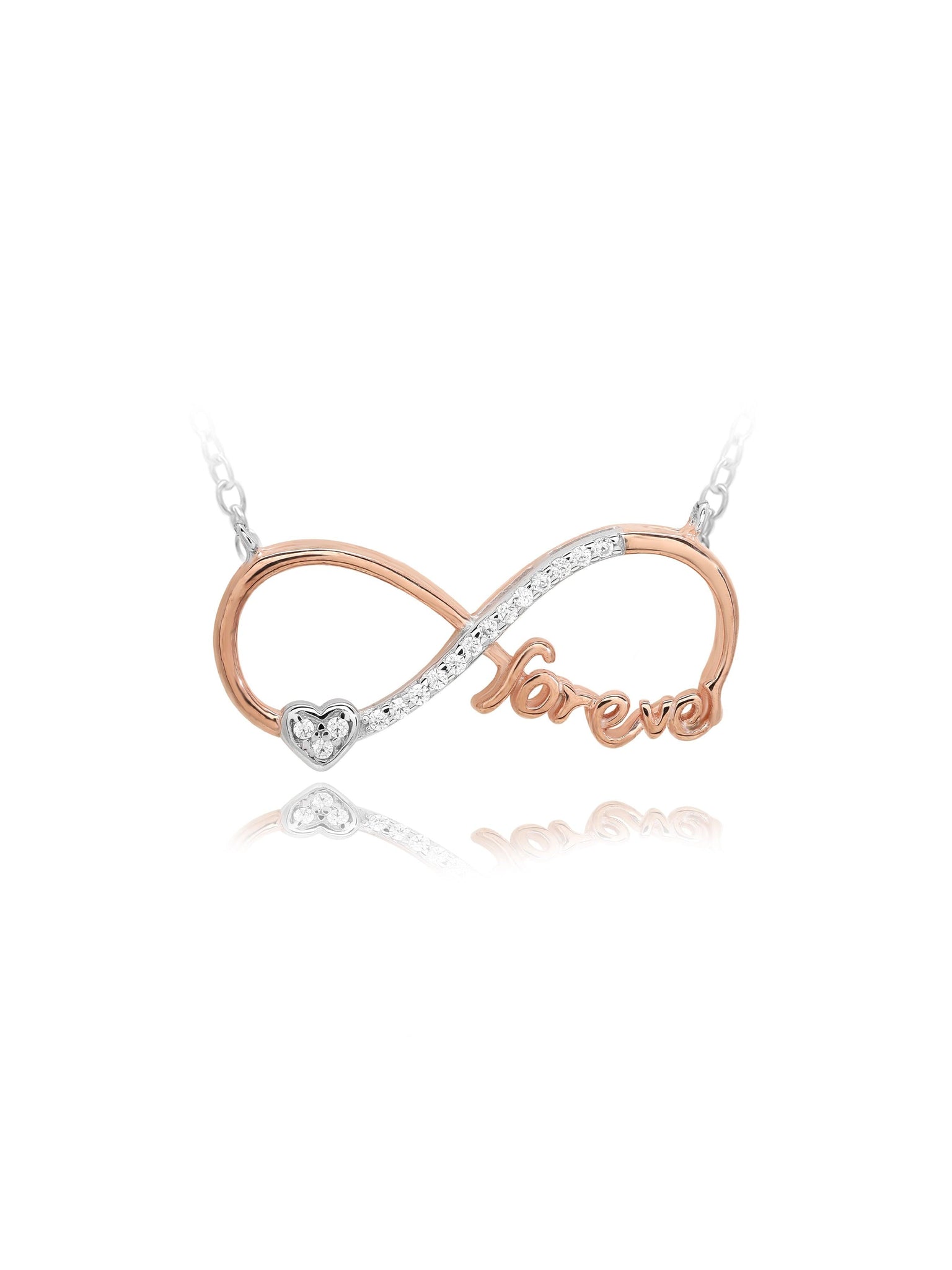 925 Silver Rose Gold Plated Hope Pendant Necklace 