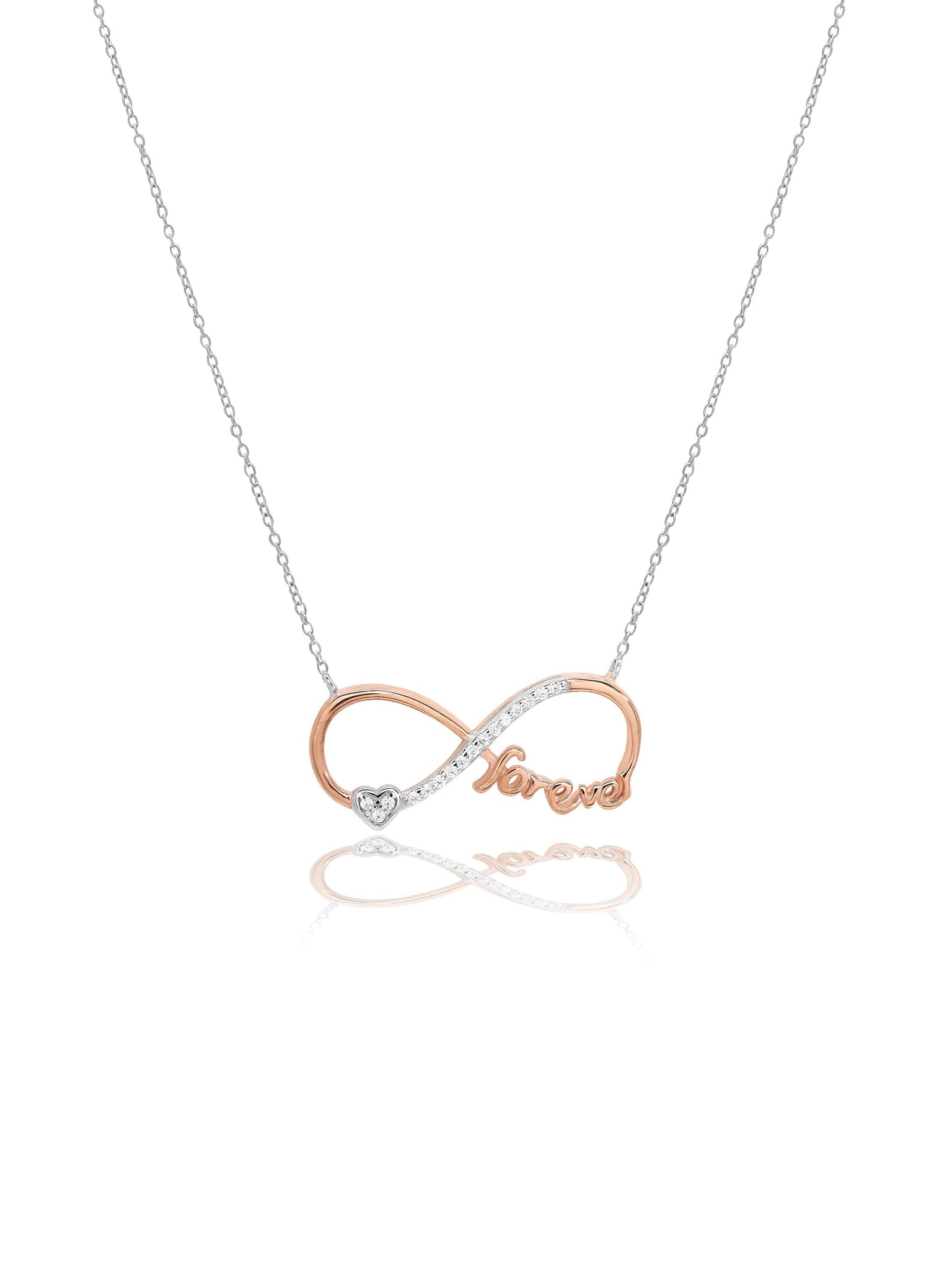 925 Silver Rose Gold Plated Hope Pendant Necklace 