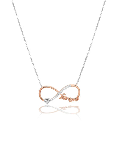 925 Silver Rose Gold Plated Hope Pendant Necklace 