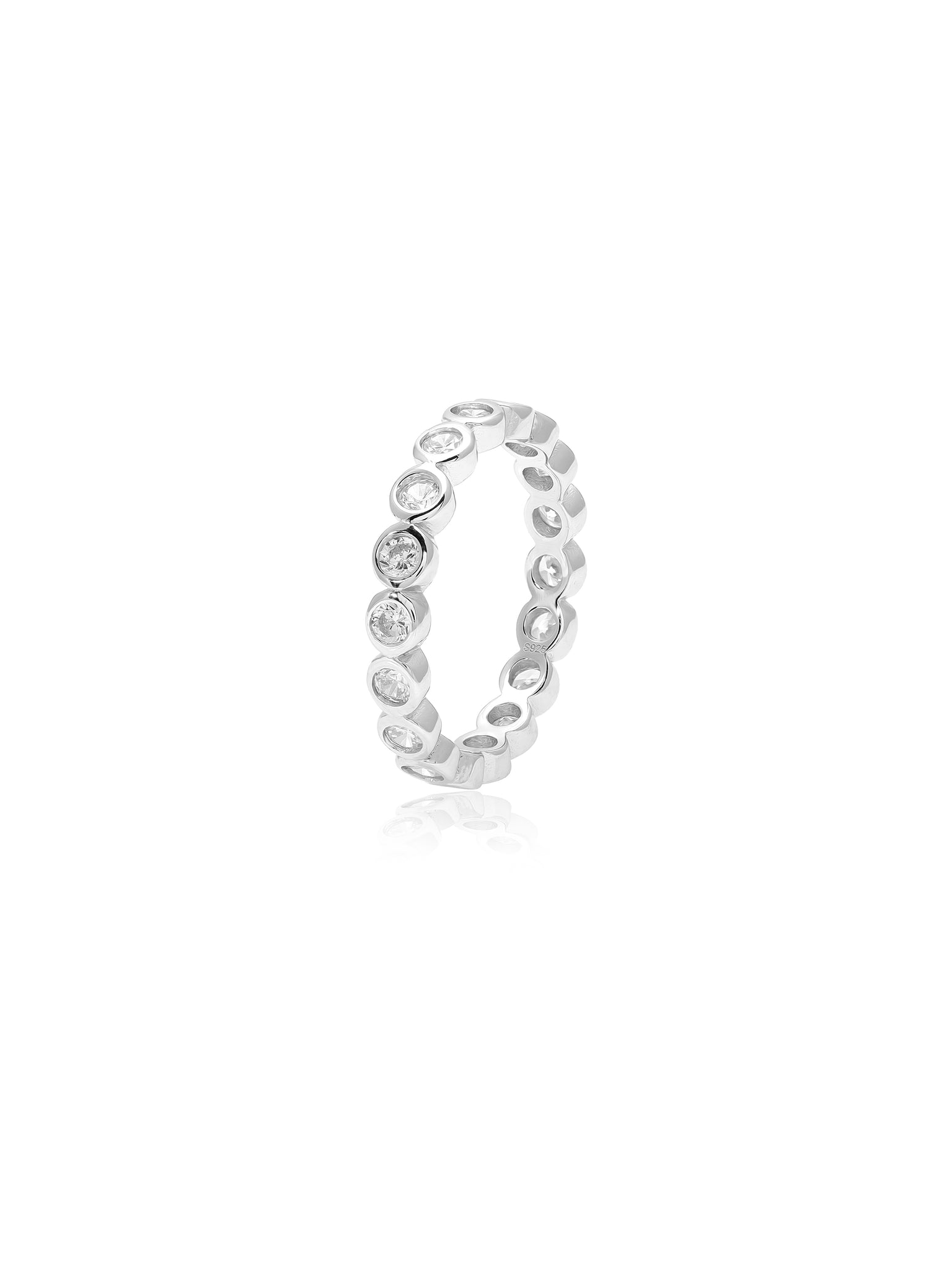 925 Silver Zircon Studded Band Ring 