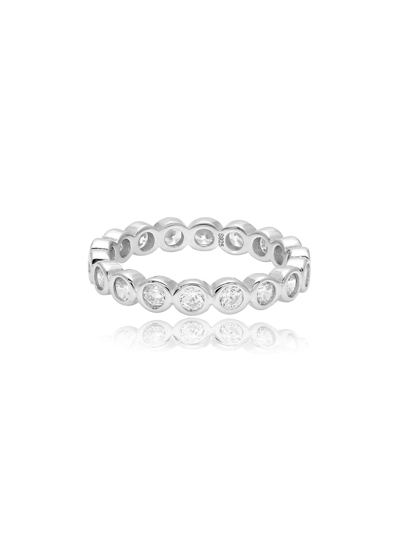 925 Silver Zircon Studded Band Ring 