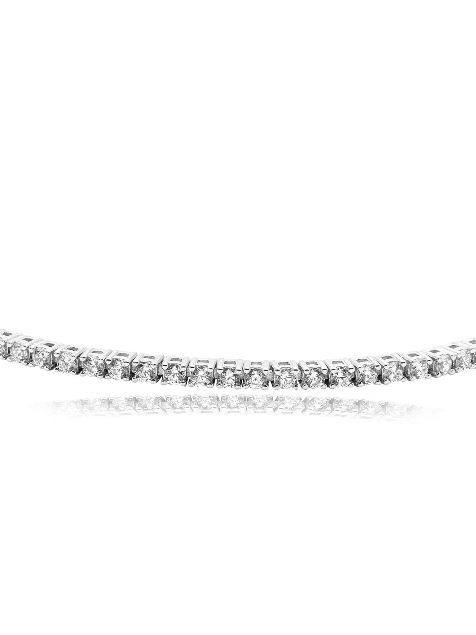 Solitaire CZ Studded 925 Sterling Silver Bracelet 