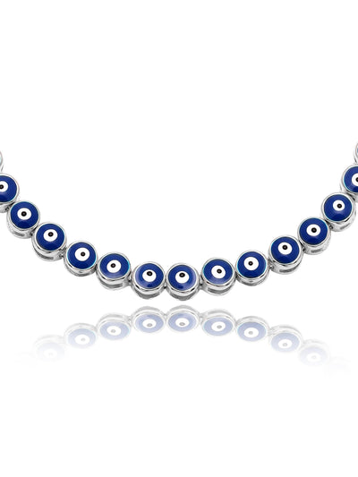 Radiant 925-Silver Evil Eye Shield Bracelet 