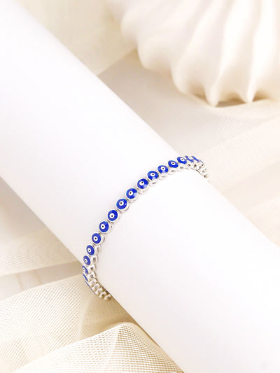 Radiant 925-Silver Evil Eye Shield Bracelet 