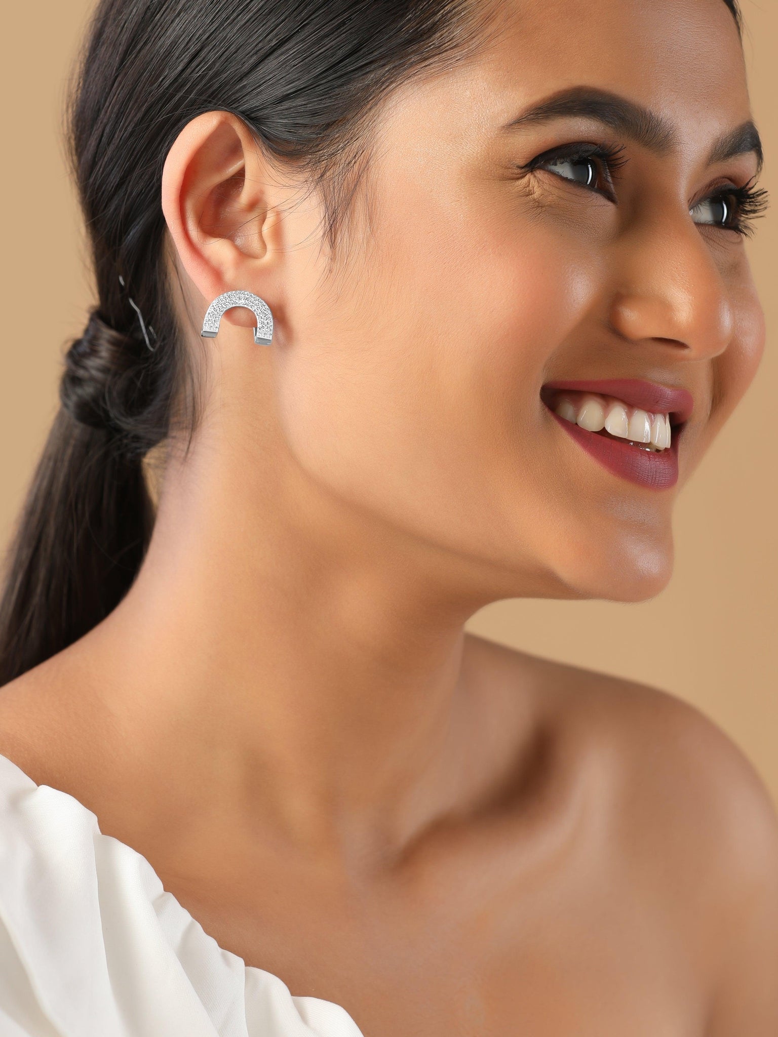 Silver Glittering Ear Cuff 