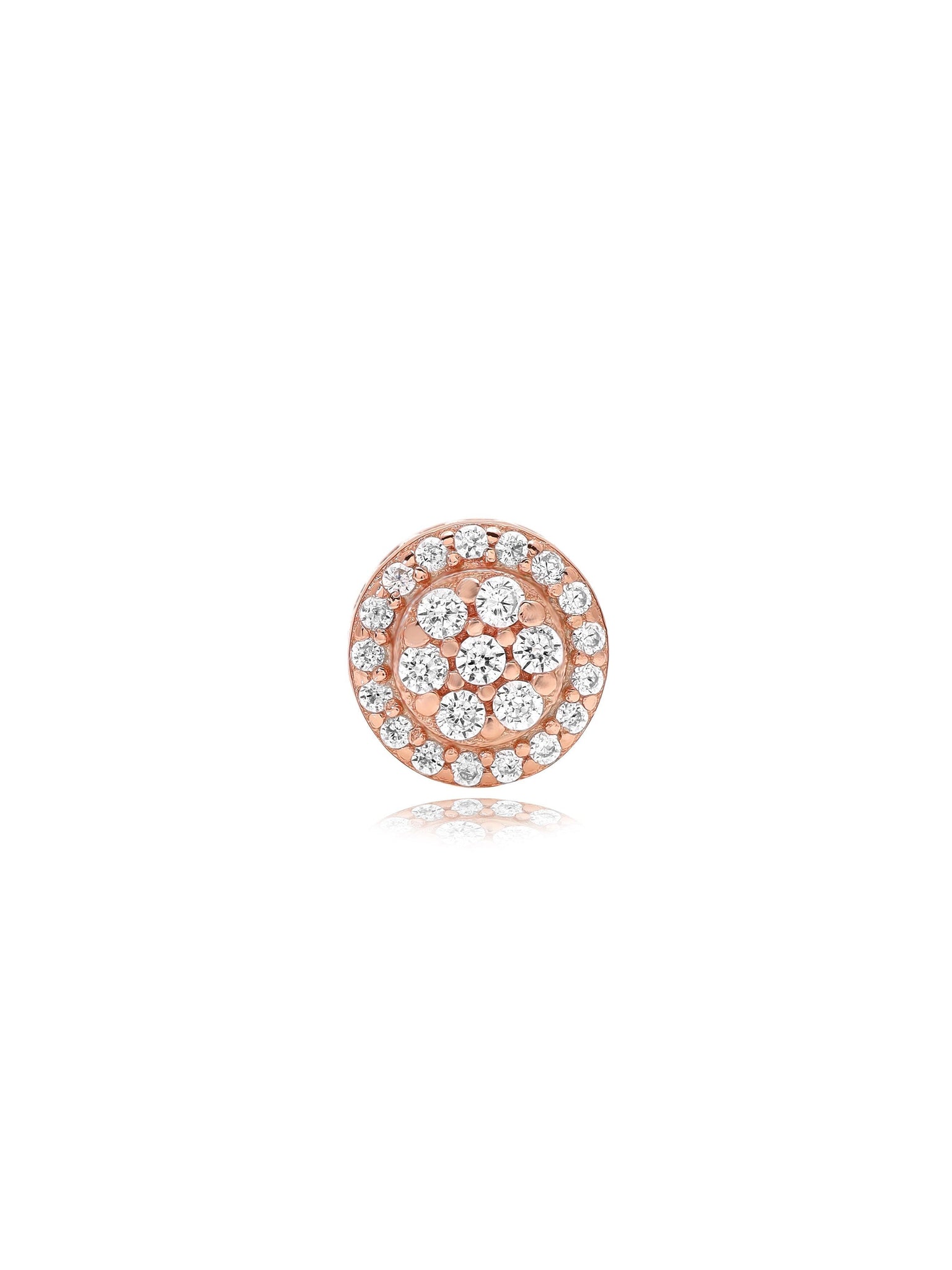 Rose Gold Plated Silver Sparkle Stud Earring 