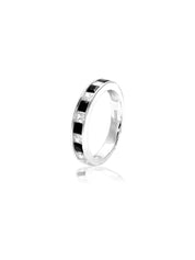 Vantablack Crystal Silver Rings - Size 7