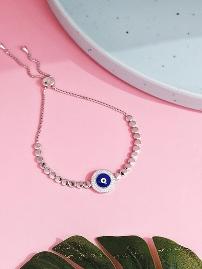  925 Plated Serenity Silver Evil Eye Bracelet