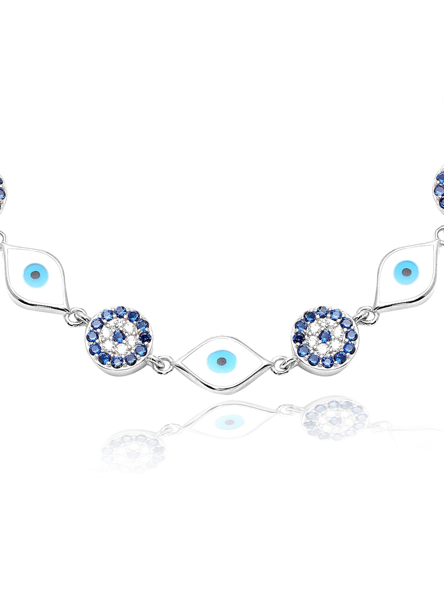 Azure Dreams 925 Silver Evil Eye Bracelet 