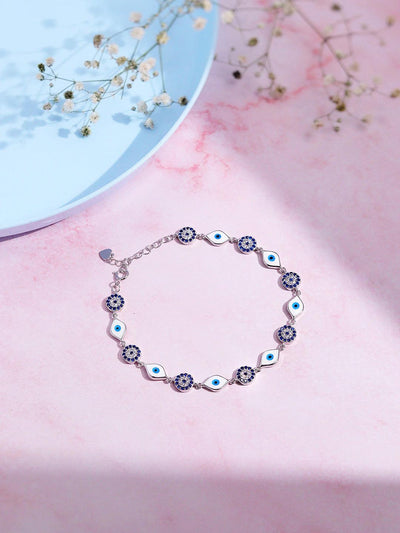  Azure Dreams 925 Silver Evil Eye Bracelet