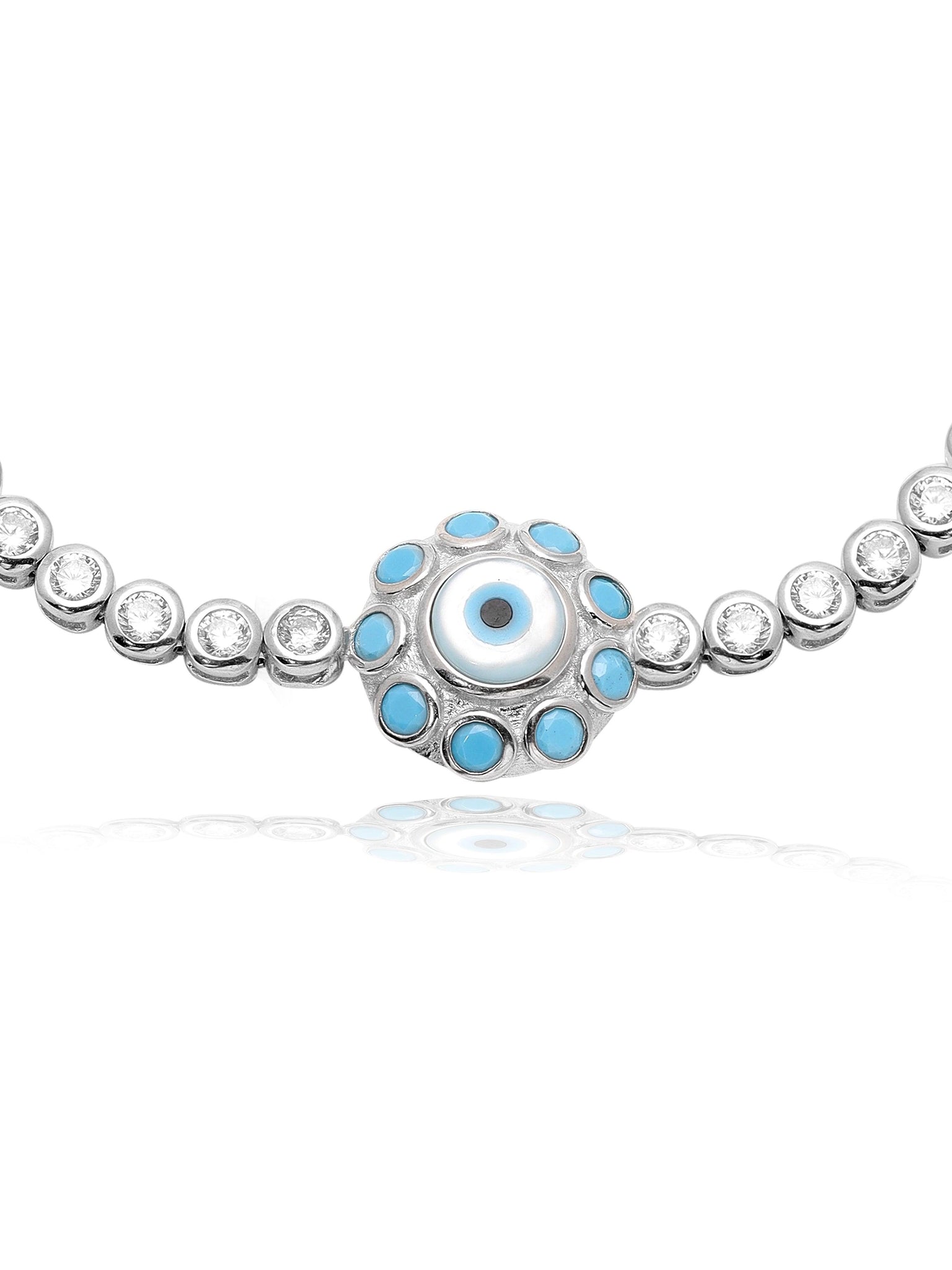 Serene 925 Silver Evil Eye Repeller Bracelet 