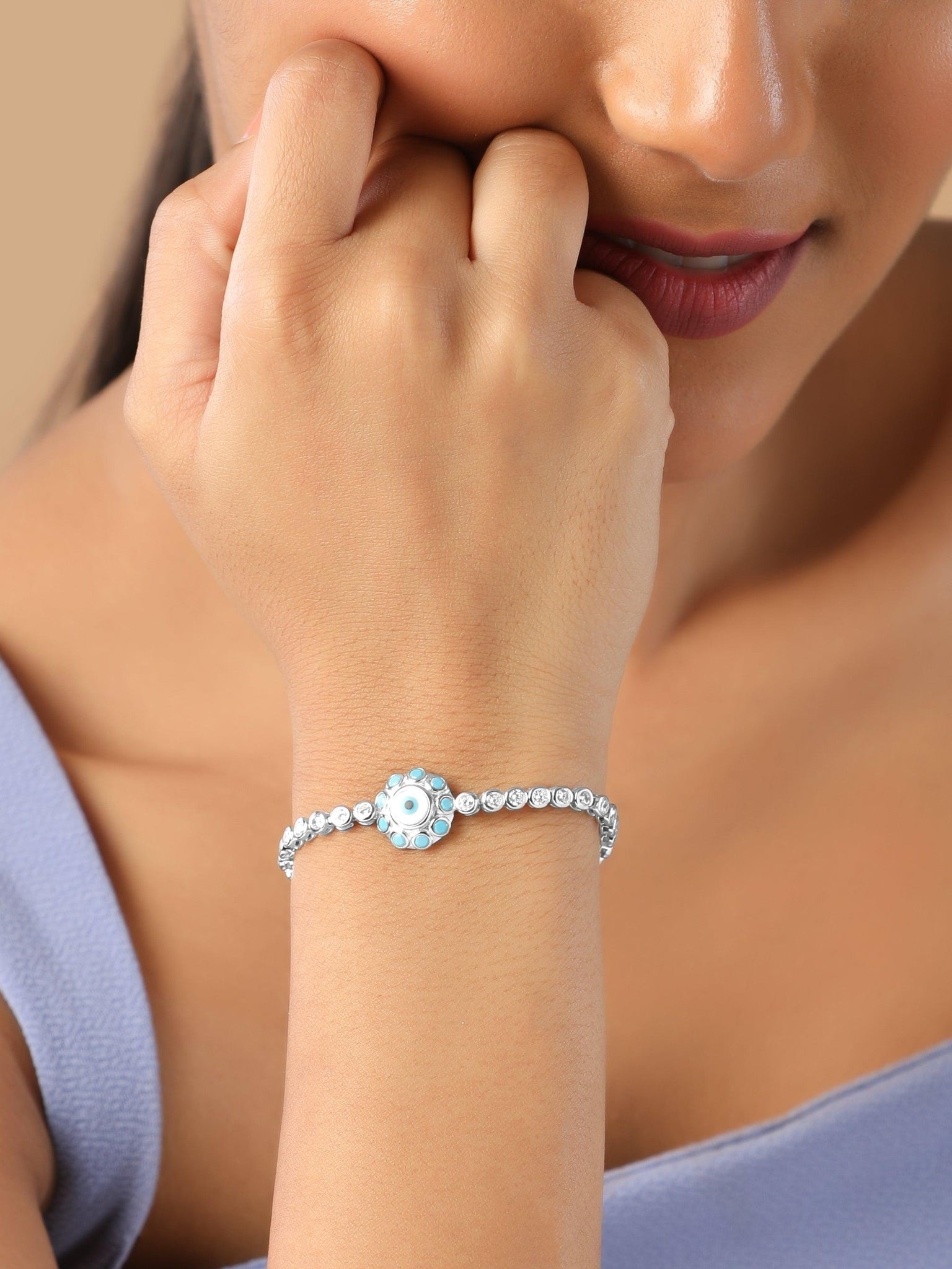  Serene 925 Silver Evil Eye Repeller Bracelet