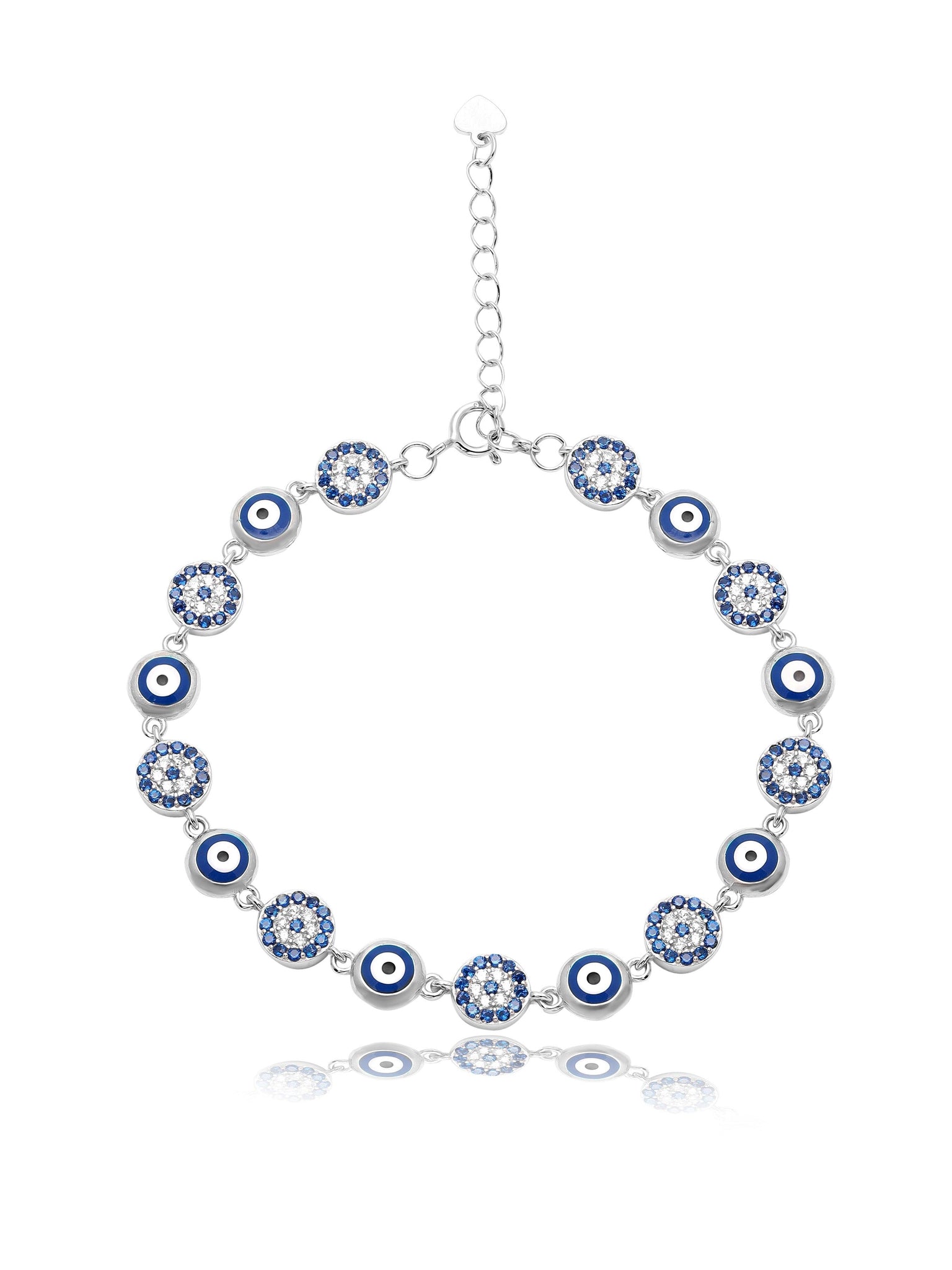Rounds Of Evil Eye Pure Silver Bracelet 