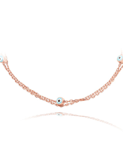 Rose Gold Plated Mesmerizing Silver Gaze Bracelet 