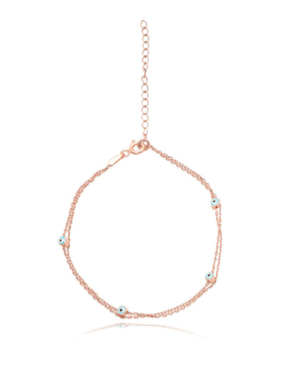 Rose Gold Plated Mesmerizing Silver Gaze Bracelet 