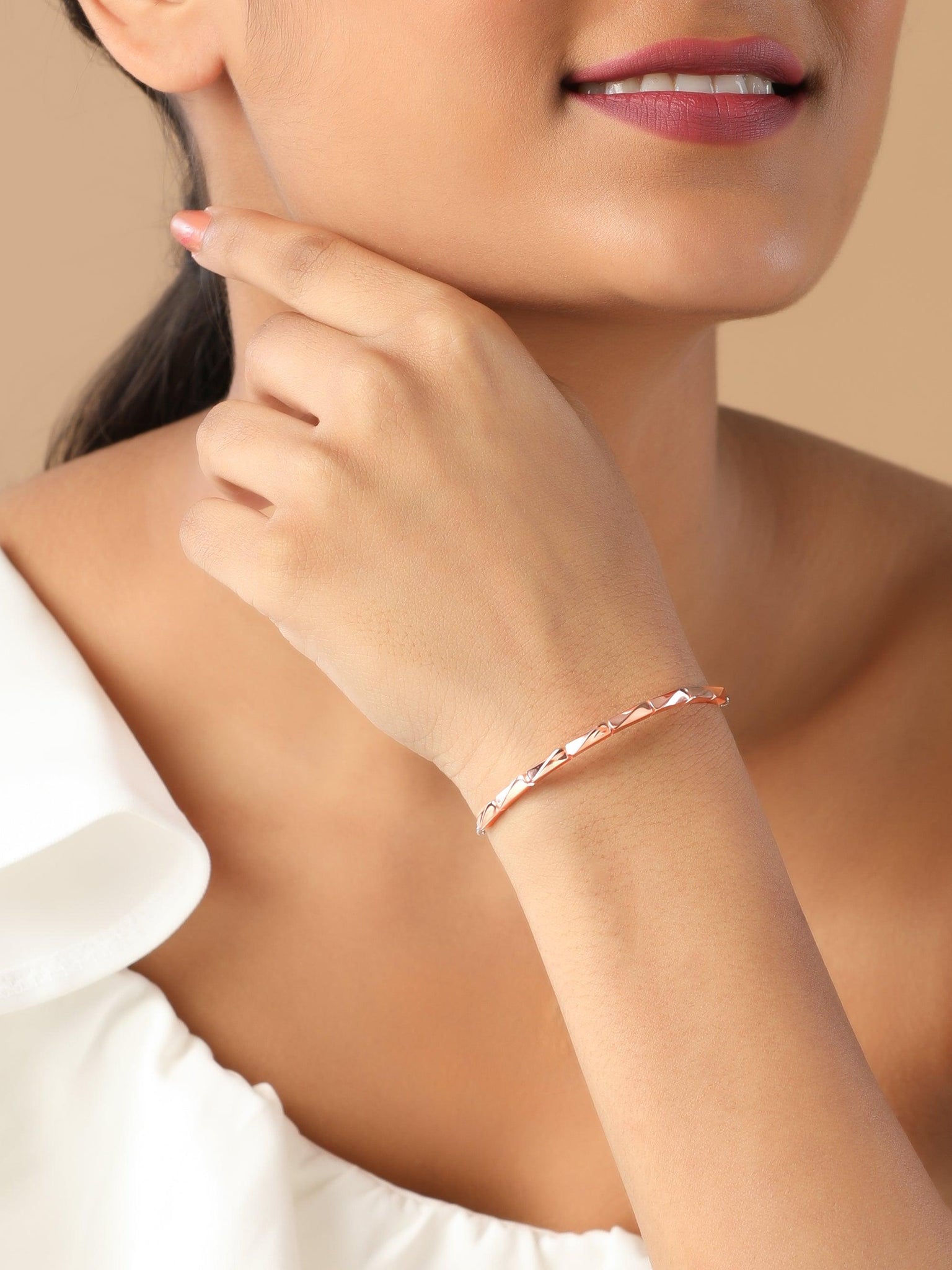 Rose Gold Plated  Elegant Cut Bracelet 