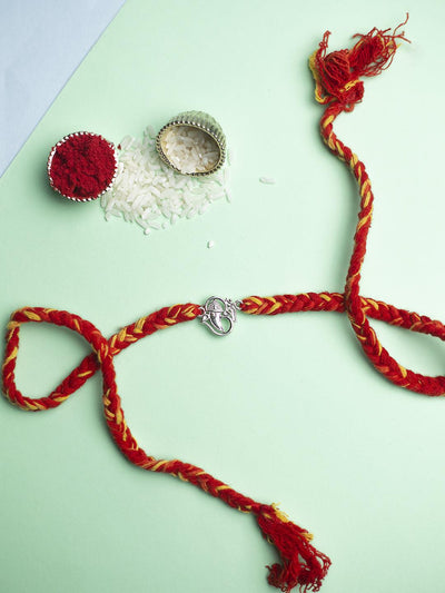 All The Luck and Blessings Ganesha Pure Silver Rakhi 