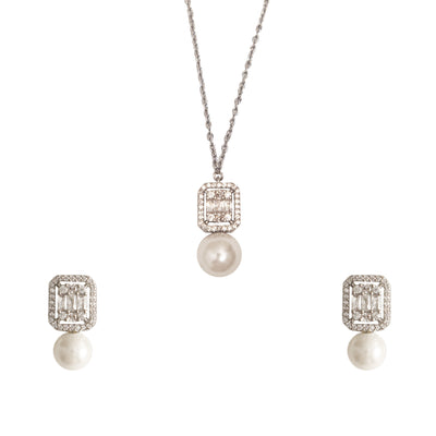  Droplets of Pearl Necklace Set with Ring