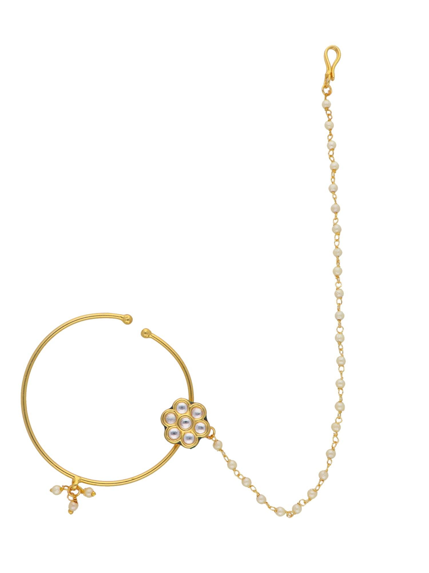 The Zoya Floral Kundan Nath 