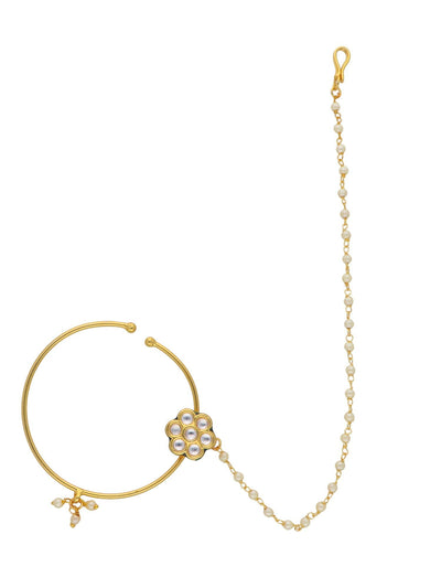 The Zoya Floral Kundan Nath 