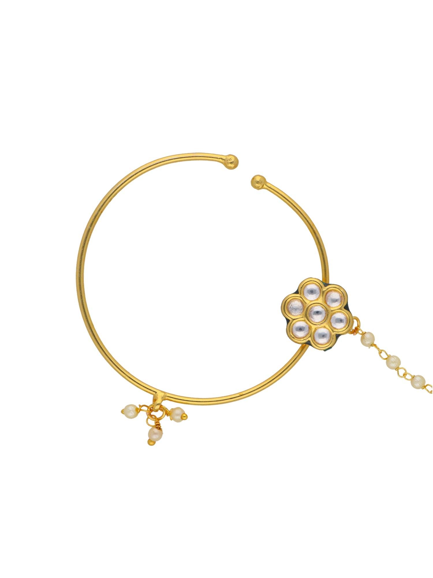 The Zoya Floral Kundan Nath 
