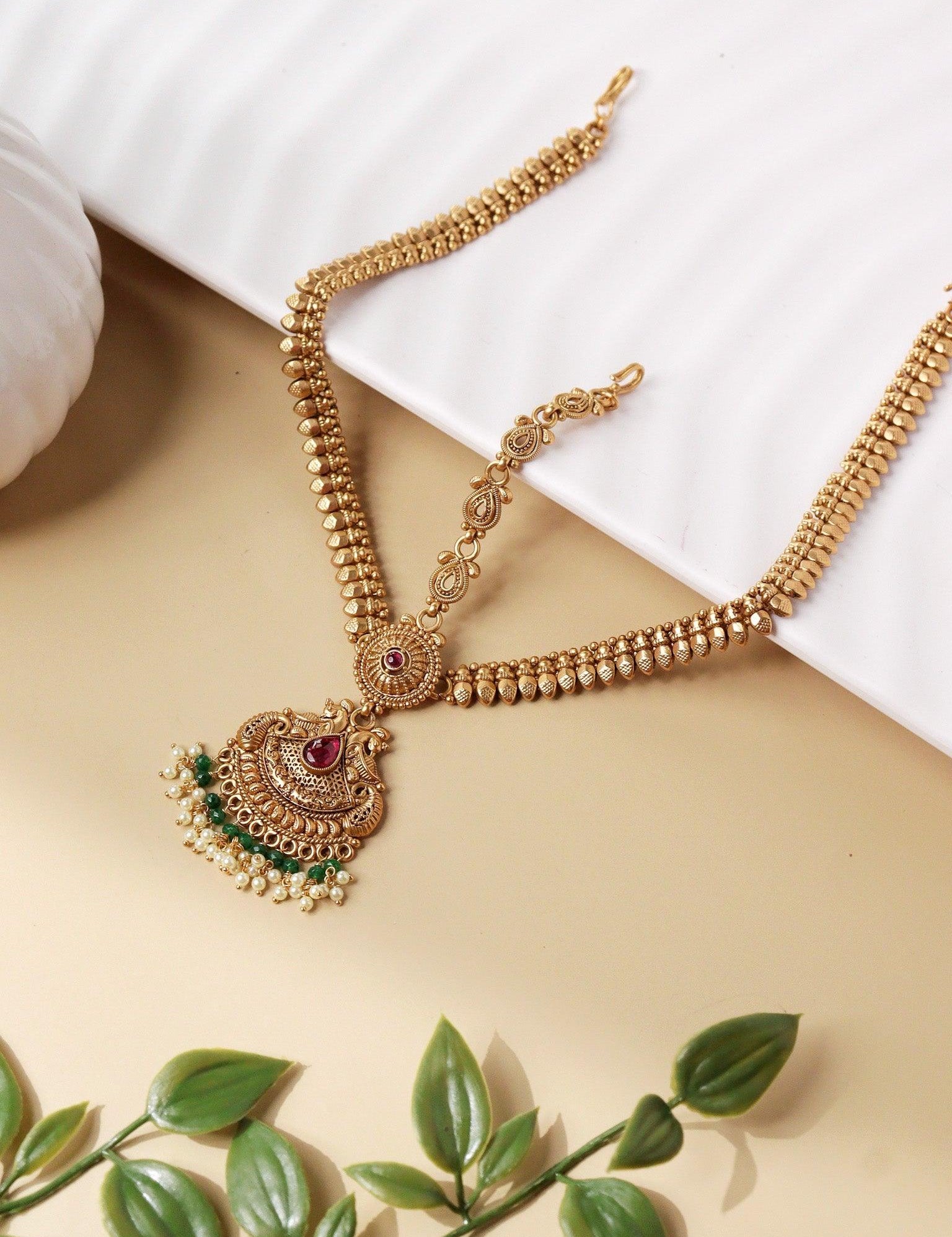 Gold and Green Maathapatti