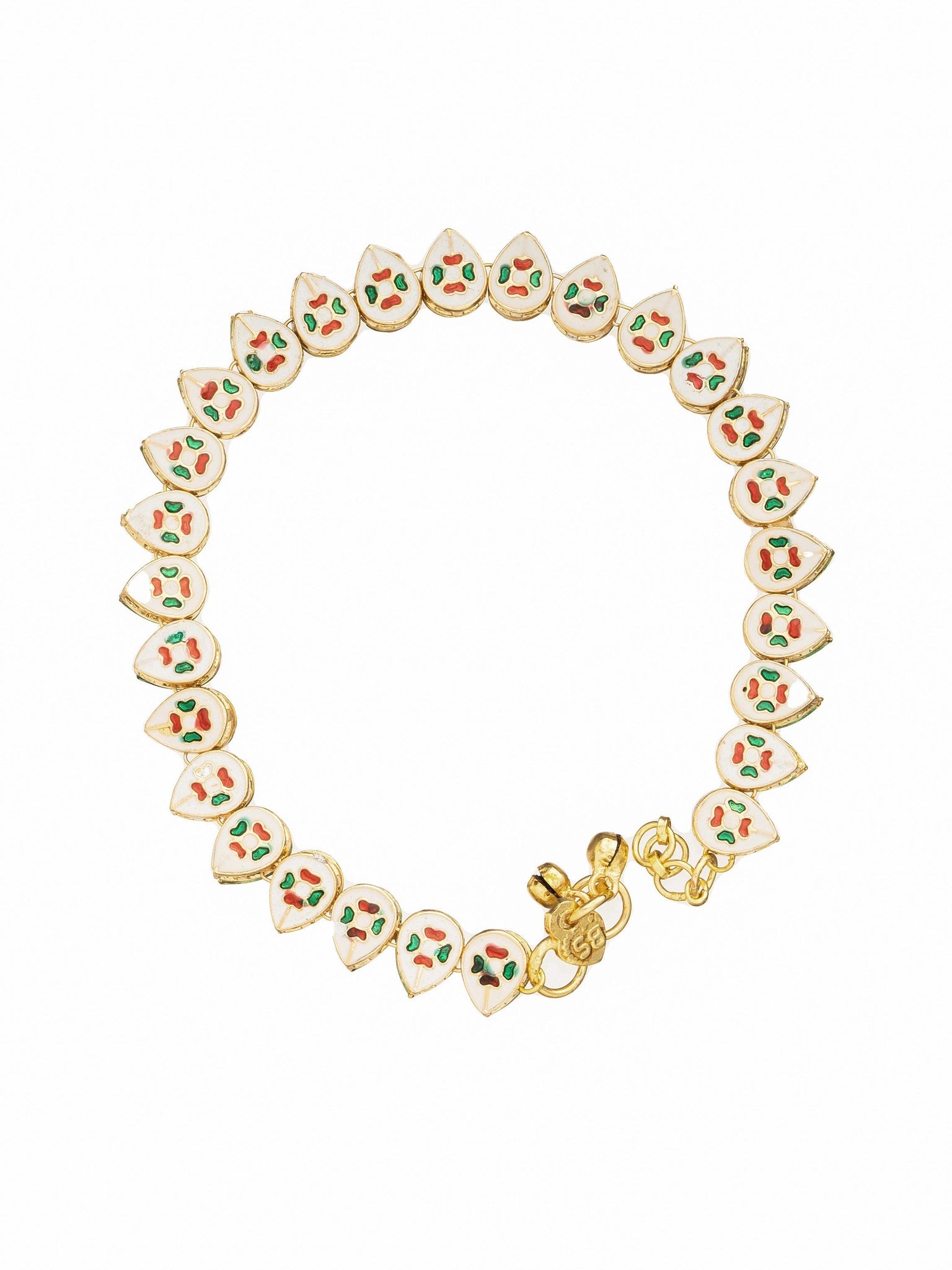 18K Gold-Plated Kundan-Studded Handcrafted Anklets 