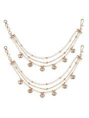 Kundan Droplet Ear Chain