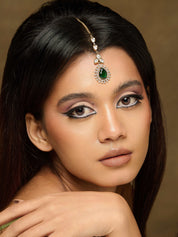 Meiraa Emerald Green Drop Maang Tikka