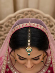 Teal Crescent Maang Tikka