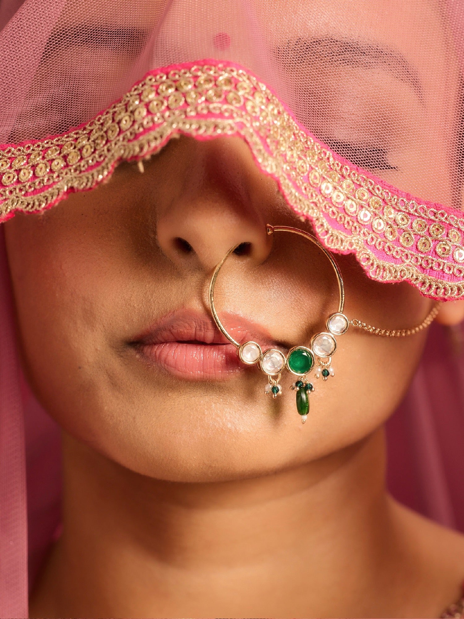 Emerald Green Polki Nath