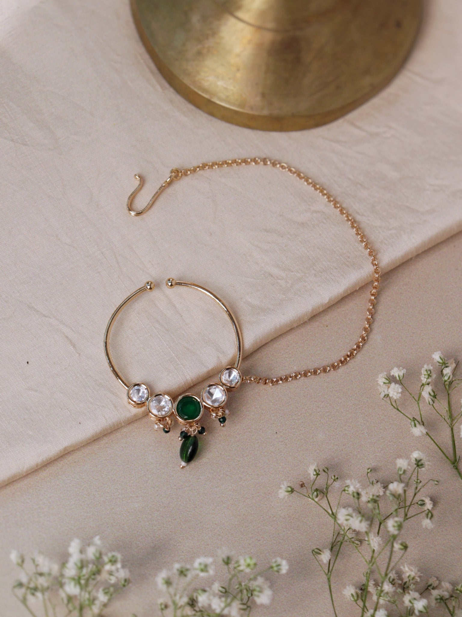 Emerald Green Polki Nath