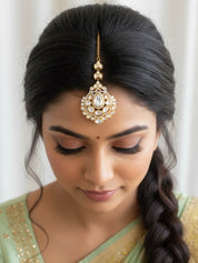 Teardrop Polki Two Tone Maang Tikka