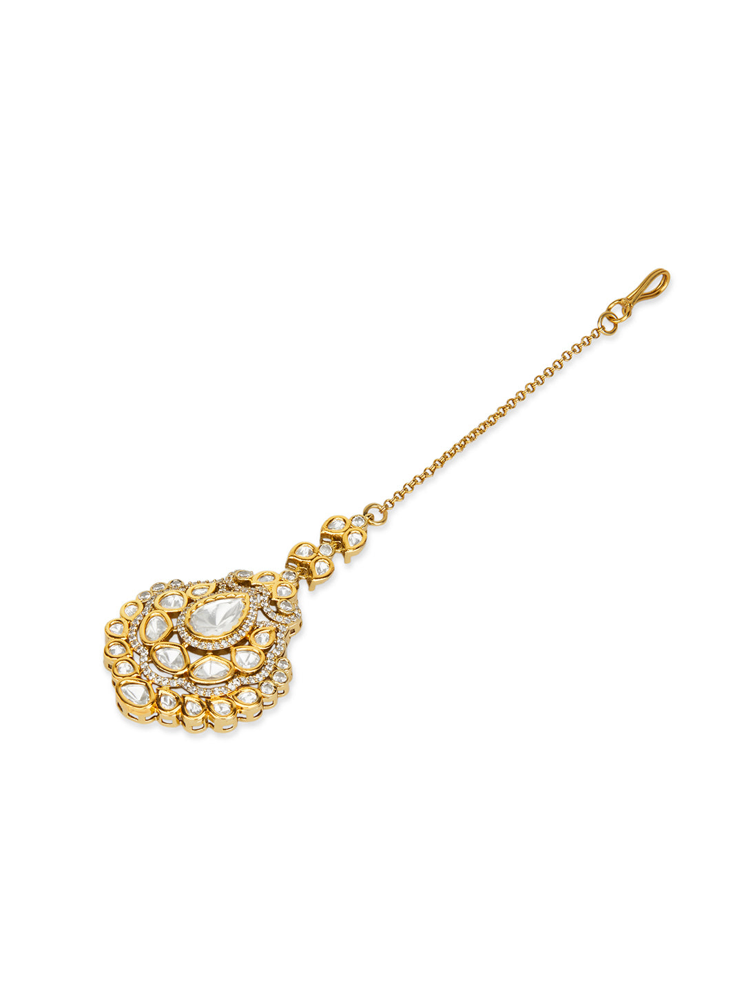 Teardrop Polki Two Tone Maang Tikka