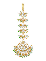 Shimmering Pearl Polki Maang Tikka