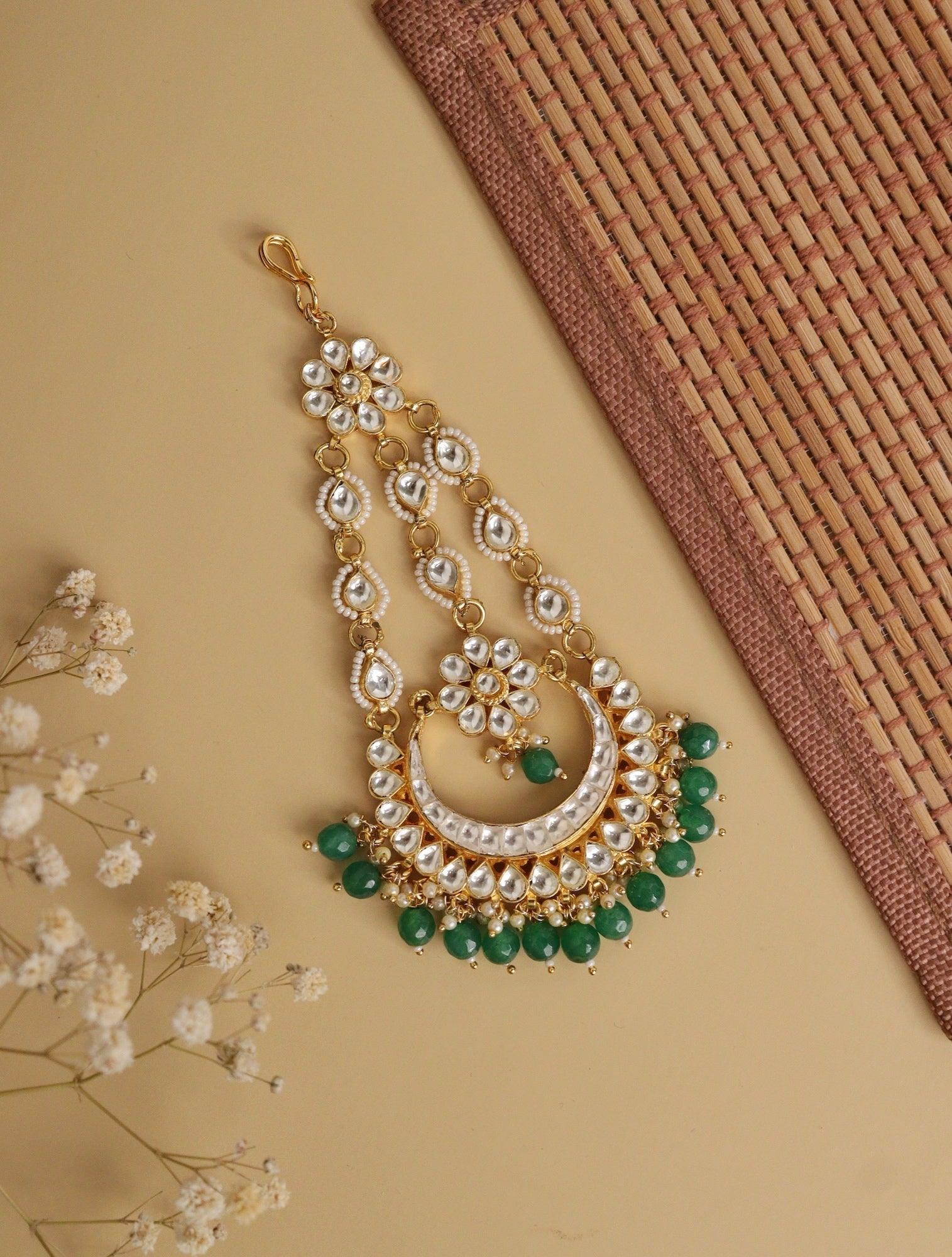 Bridal Drops of  Kundan Passa 