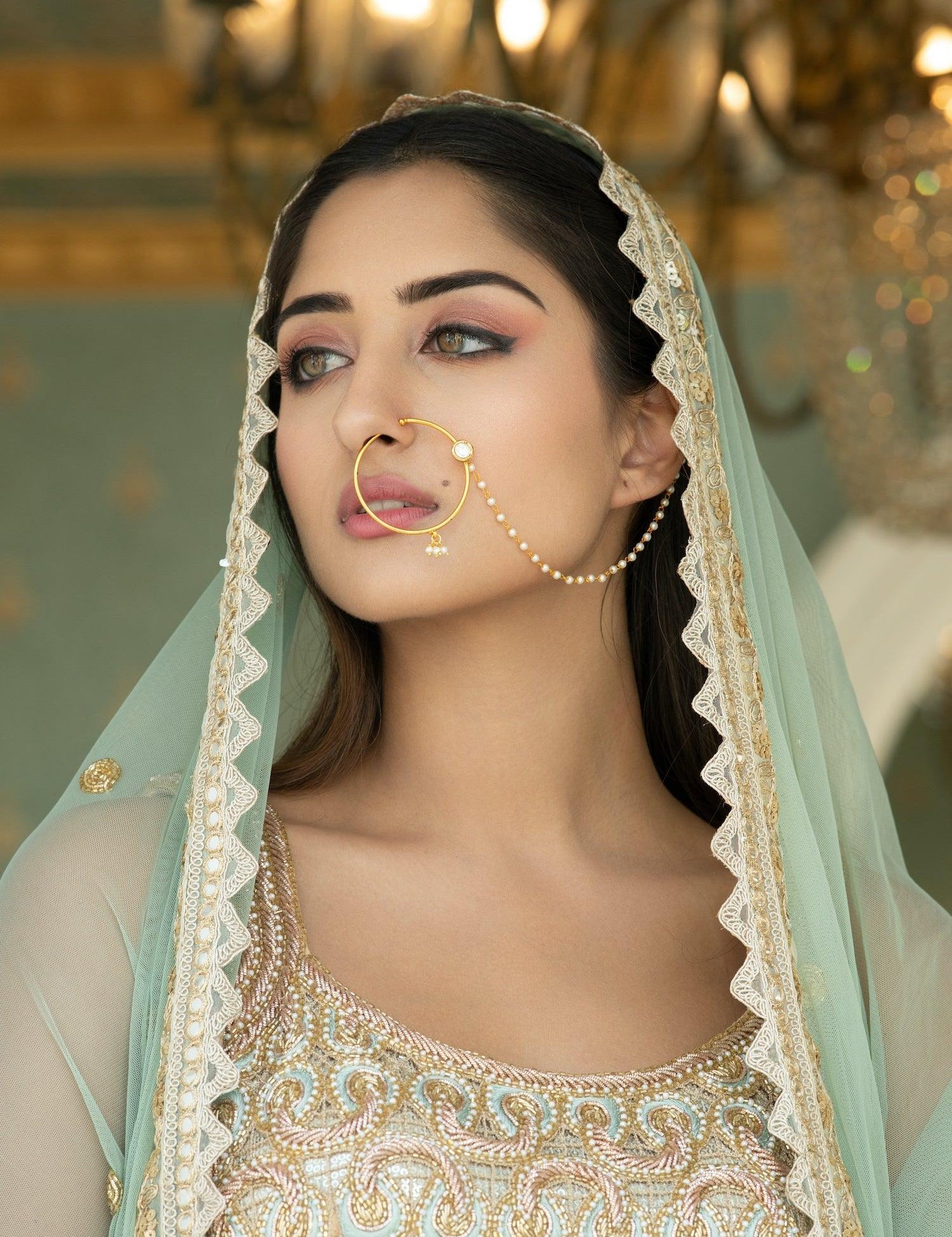 Heavy Nath Latest Bridal Nath Designs Big Nose Pearl Nose Ring For