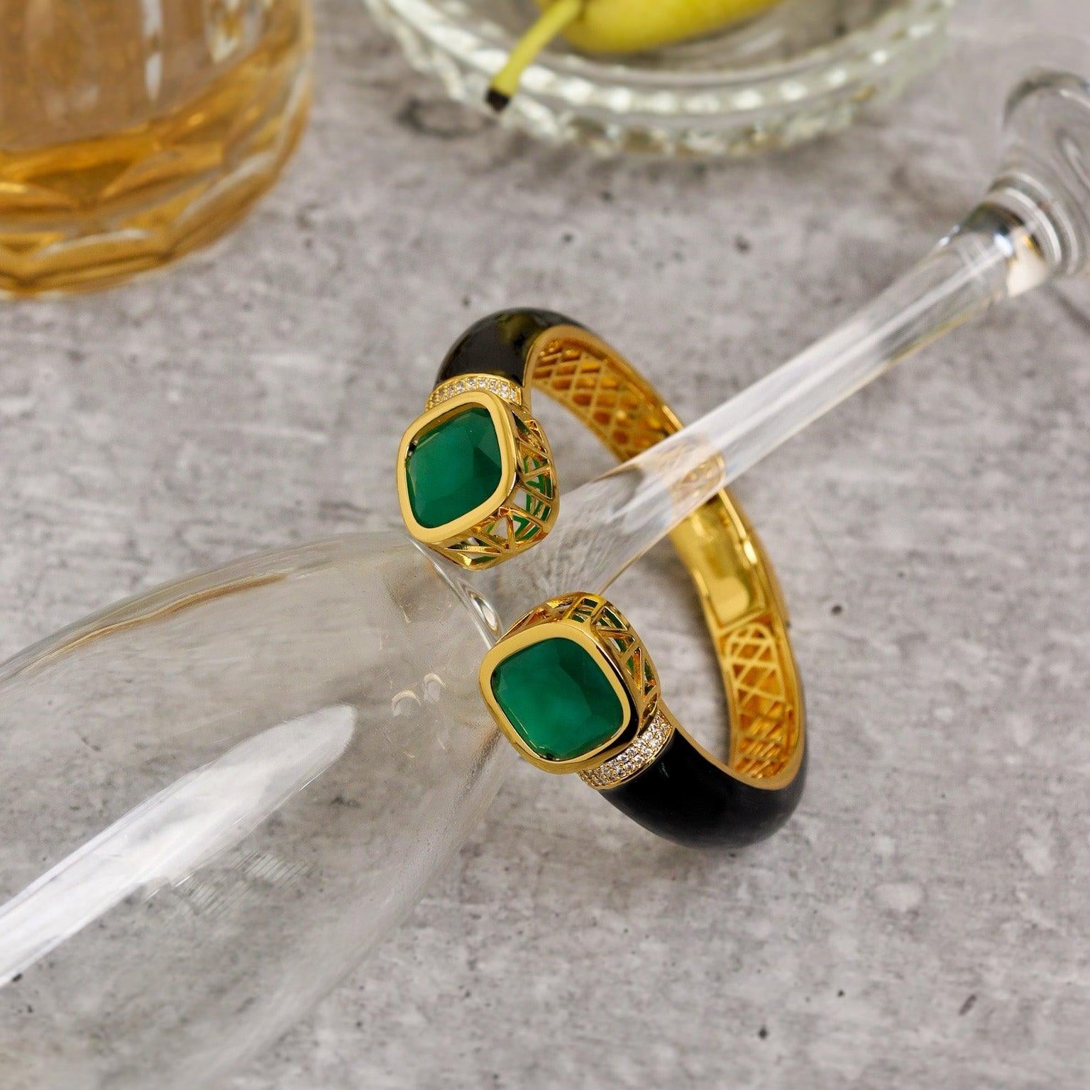 Green Enamel Kada Bracelet