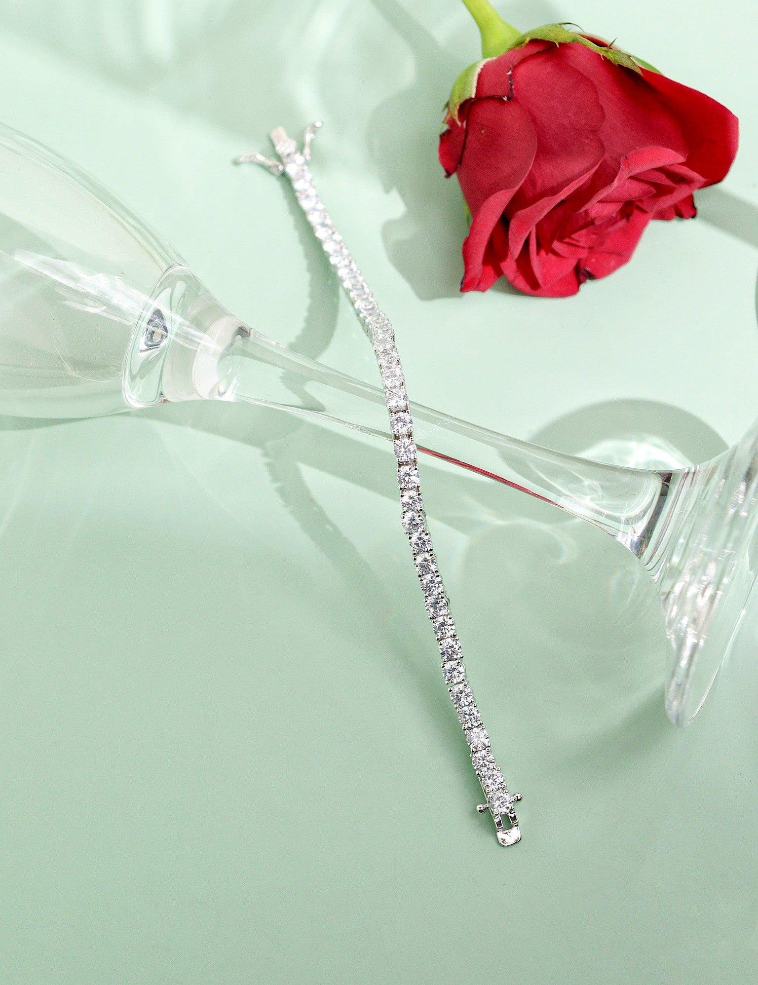 Women's Tennis Round CZ Link Bracelet