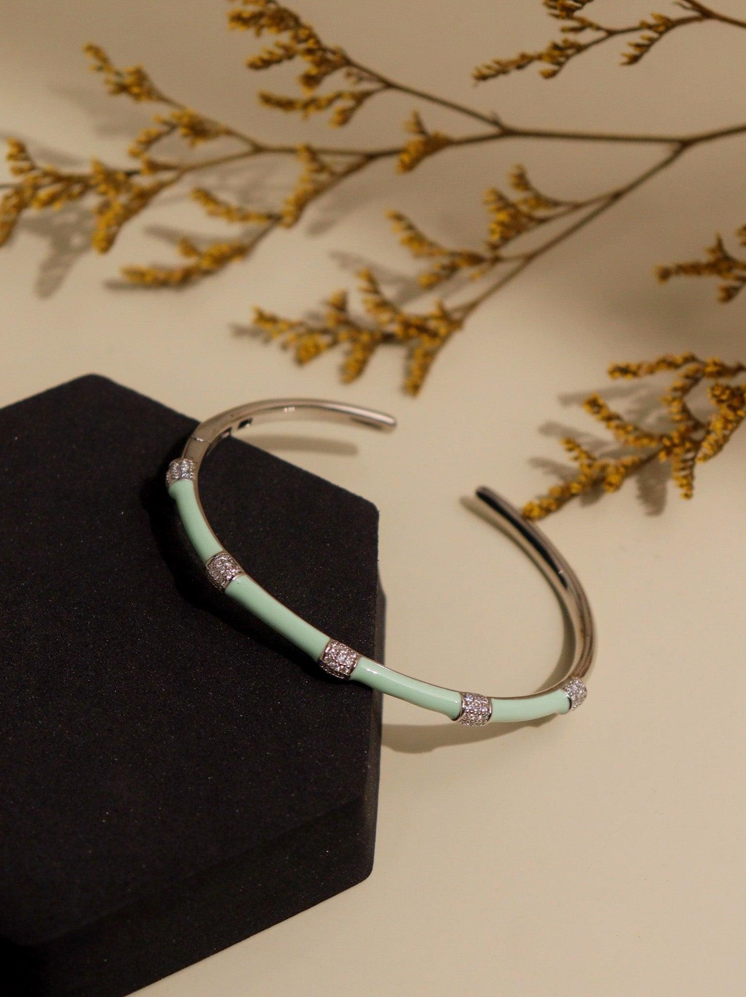  Minty Meadow Enamel Bracelet